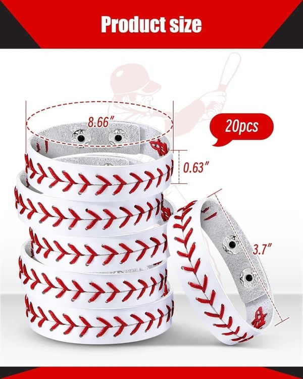 Unisex Genuine Leather Baseball Bracelet - Perfect Gift for Sports Enthusiasts