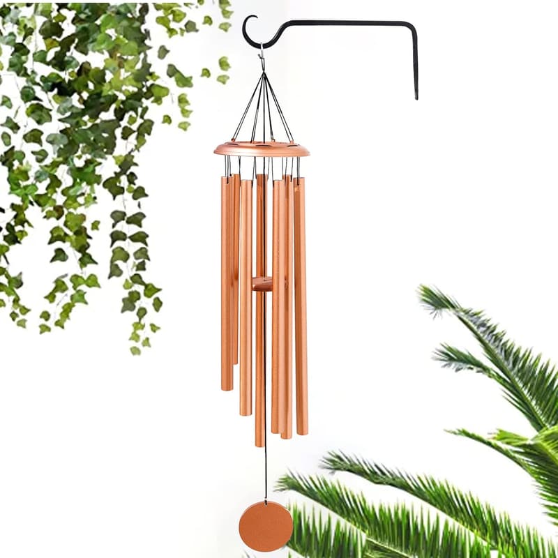 7th Anniversary Personalized Wind Chime with 6 Copper Tubes