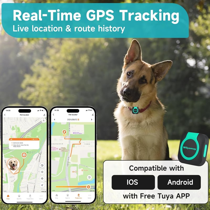 Pet GPS Tracker with Health Monitor, Waterproof, Universal for Dogs & Cats