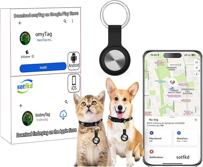 GPS Pet Tracker Collar for Dogs and Cats | Waterproof, No Fee