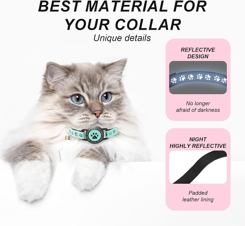 Waterproof Cat Tracker Collar with Breakaway Safety & Bells
