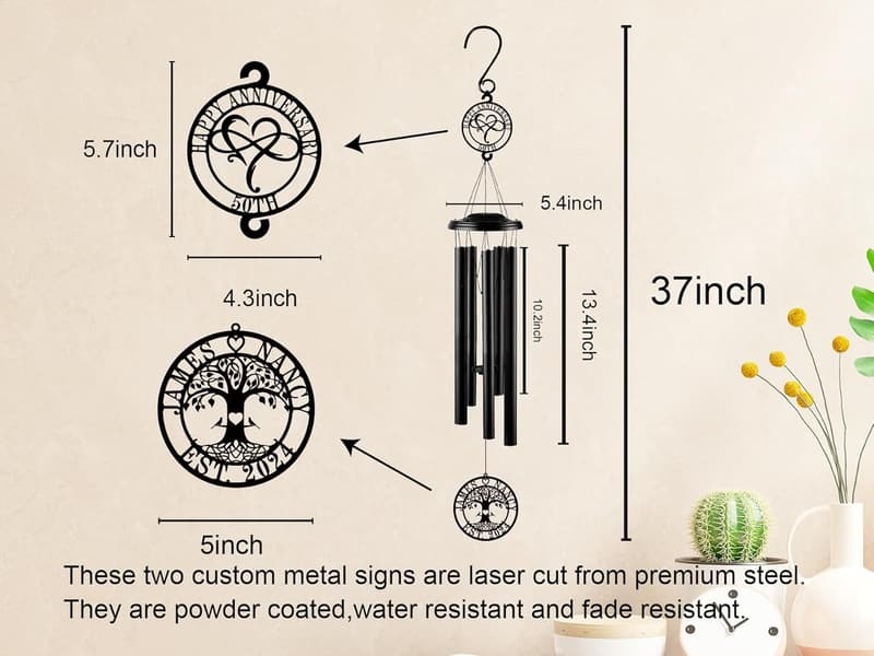 37'' Personalized Wind Chime for Anniversary Gifts