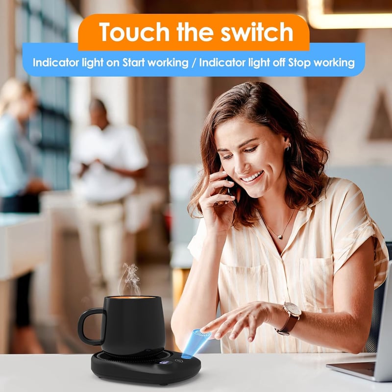 Smart Electric Coffee Mug Warmer with Auto Shut Off - Black