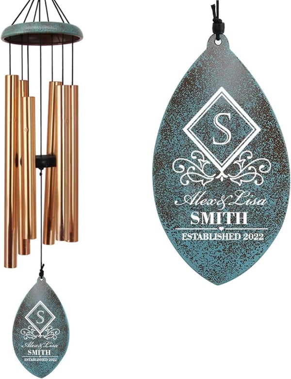 Anniversary Personalized Wind Chimes, Custom Gift for Couples