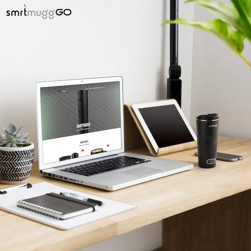 15 oz. Smart Heated Travel Mug with Magnetic Charger (Black)