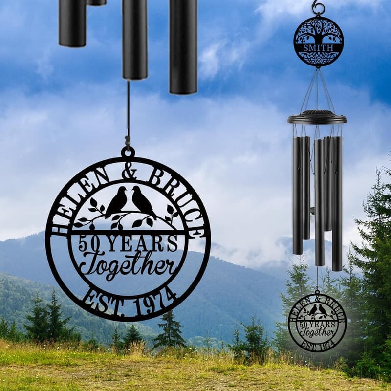Custom Anniversary Wind Chime Gift for Couples