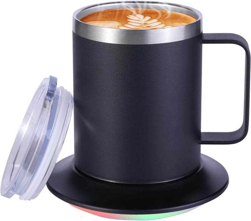 USB Electric Heated Coffee Mug - 12oz Smart Travel Mug, Black