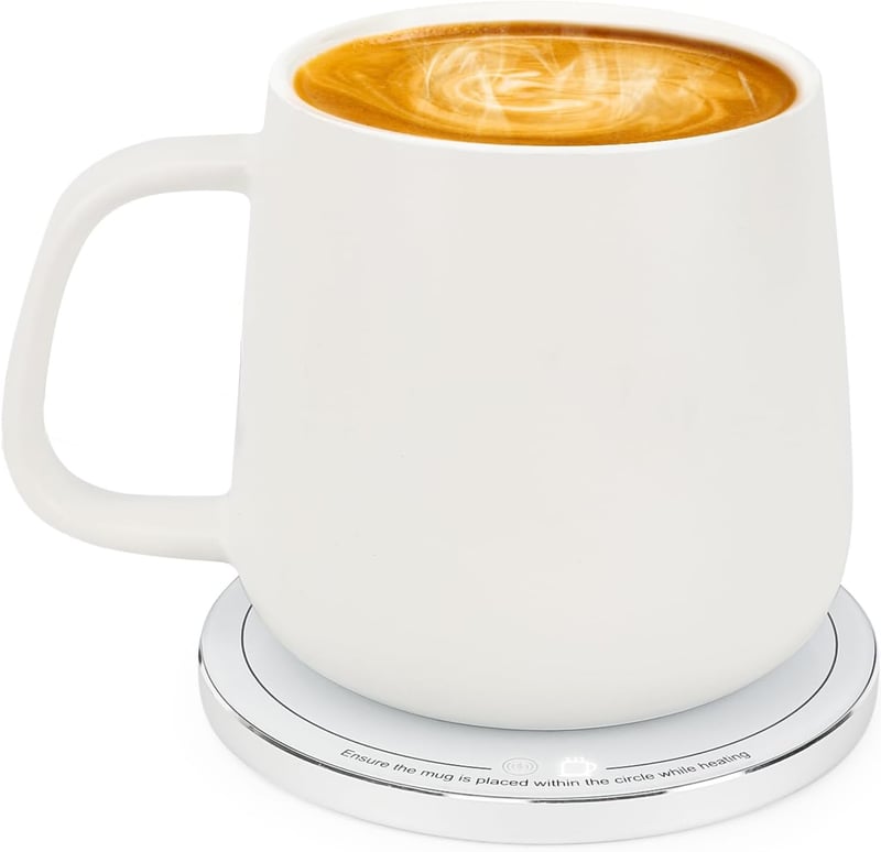 Self-Heating Ceramic Coffee Mug with Wireless Charging - 12.8 oz