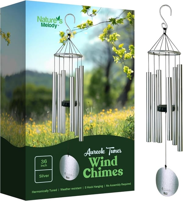 Outdoor Wind Chime - 6-Tube E Pentatonic Scale, Rustproof Aluminum