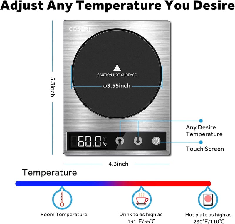 Coffee Mug Warmer & Mug Set with Precise Temperature Control