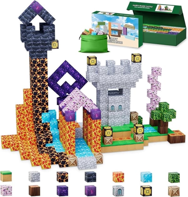 STEM Magnetic Building Blocks Set - 120 PCS for Ages 3+
