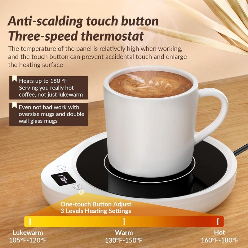 Coffee Mug Warmer with Timer & 3 Temperature Settings
