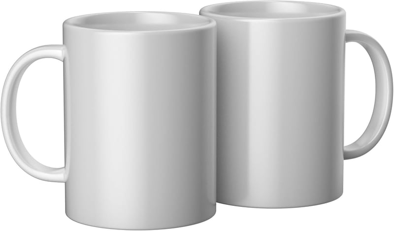 Ceramic Coated Blank Mugs, 15 Oz, 2 Count, Crafting Friendly