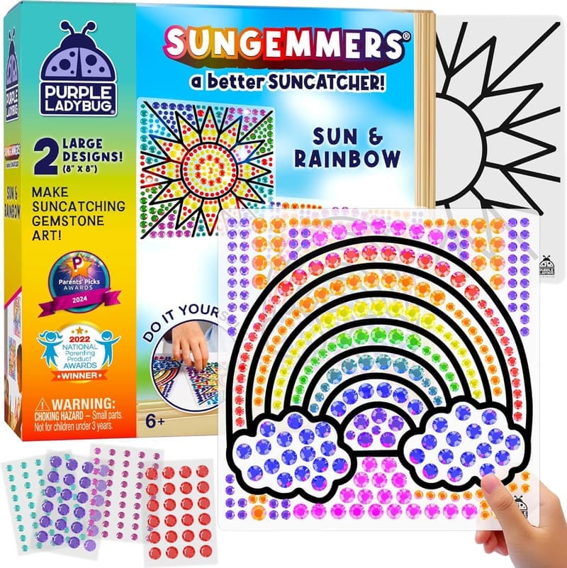 Summer Suncatcher Kit - DIY Window Gem Art for Kids 4-10