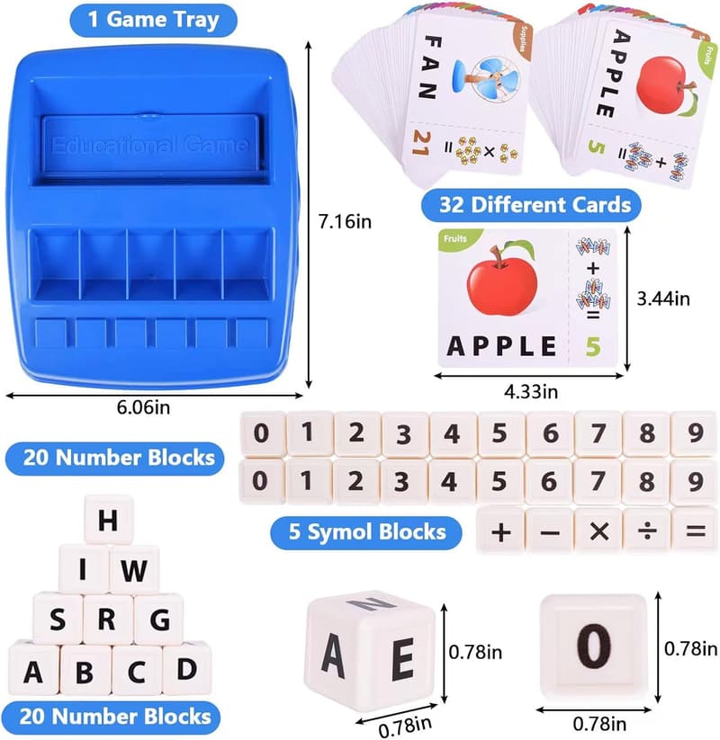 ABC Letter & Math Learning Game for Kids 3-8, Birthday Gift