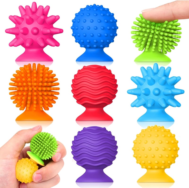 Sensory Fidget Toys for Kids and Adults - 8-Pack Suction Cups