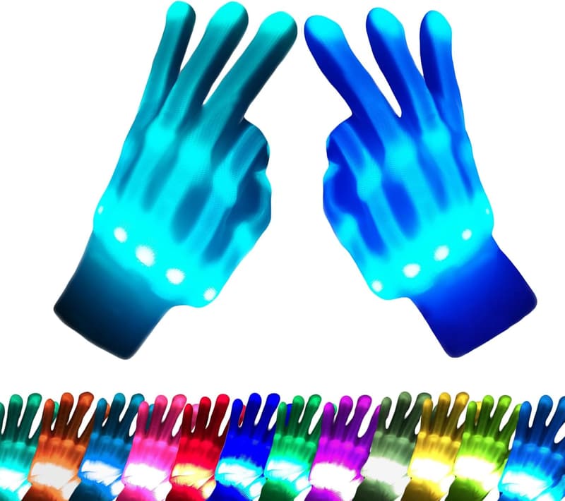 LED Colorful Light-Up Gloves for Kids Ages 3-8 - Fun Gifts