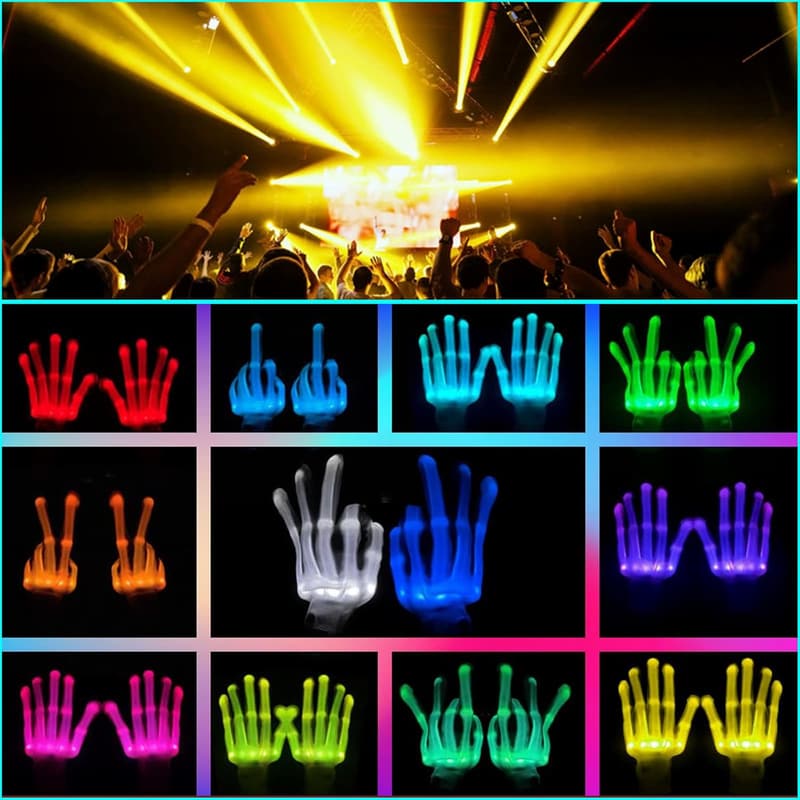 LED Colorful Light-Up Gloves for Kids Ages 3-8 - Fun Gifts