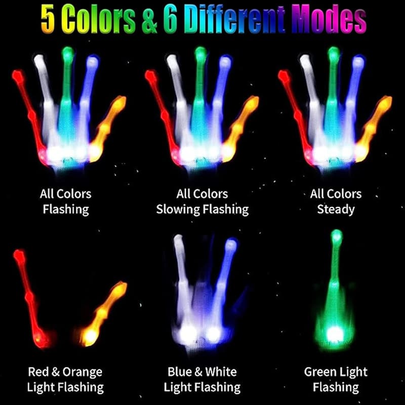 LED Gloves for Boys, Ages 3-8 - Fun Gifts for Parties
