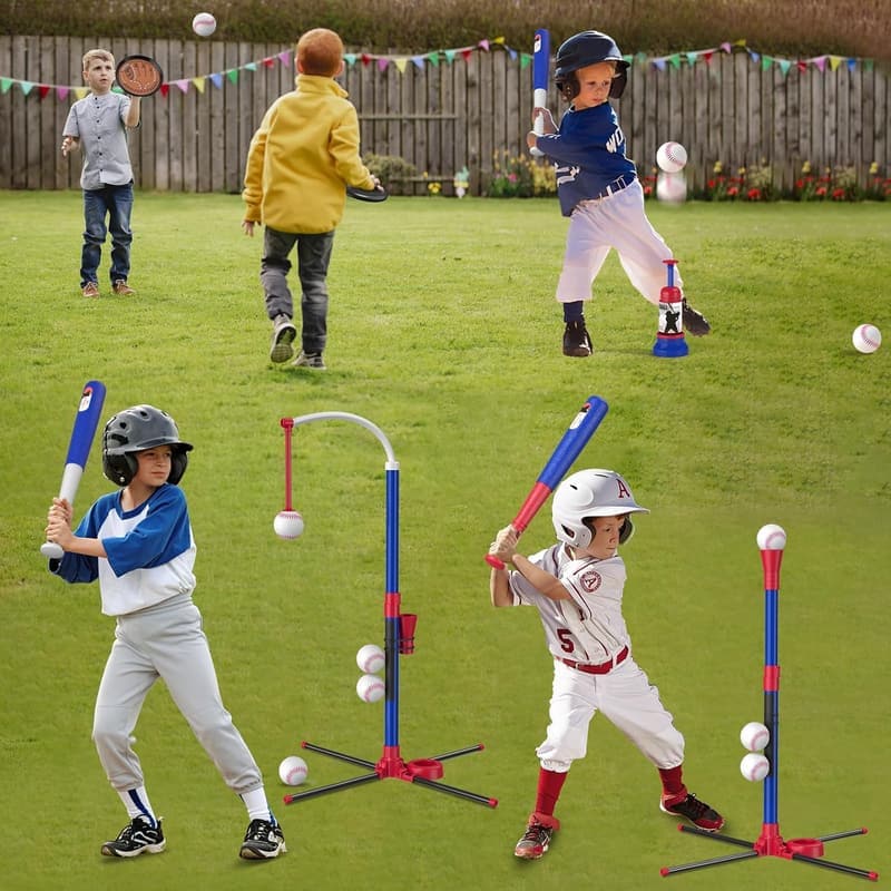 Toss and Catch Ball Set with Auto-Pitch Machine for Kids
