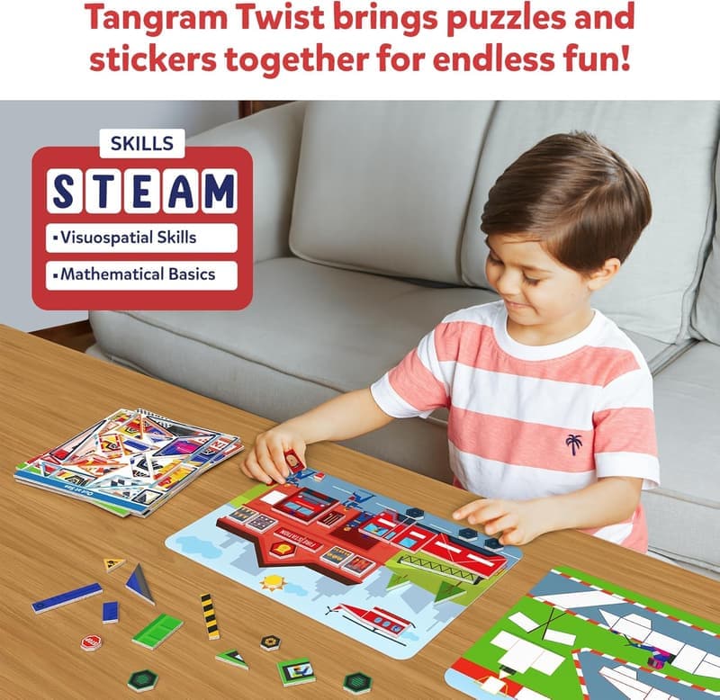 Tangram Sticker Puzzles - Educational Craft for Ages 4-7