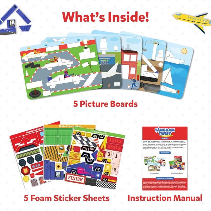 Tangram Sticker Puzzles - Educational Craft for Ages 4-7