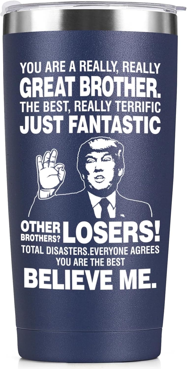 Funny Navy Blue Tumbler for Brother on Father's Day