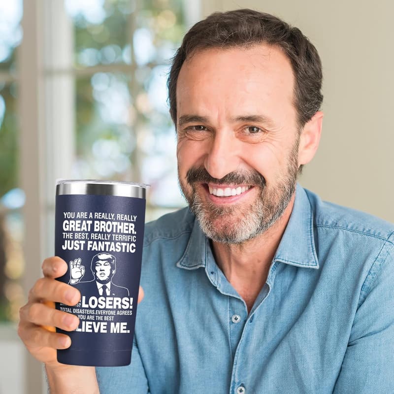 Funny Navy Blue Tumbler for Brother on Father's Day