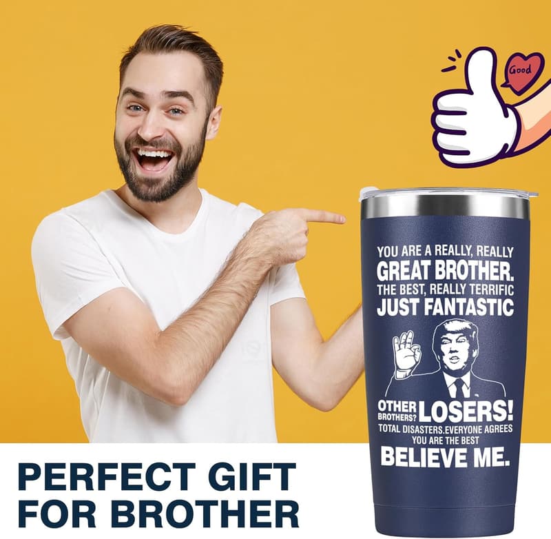 Funny Navy Blue Tumbler for Brother on Father's Day