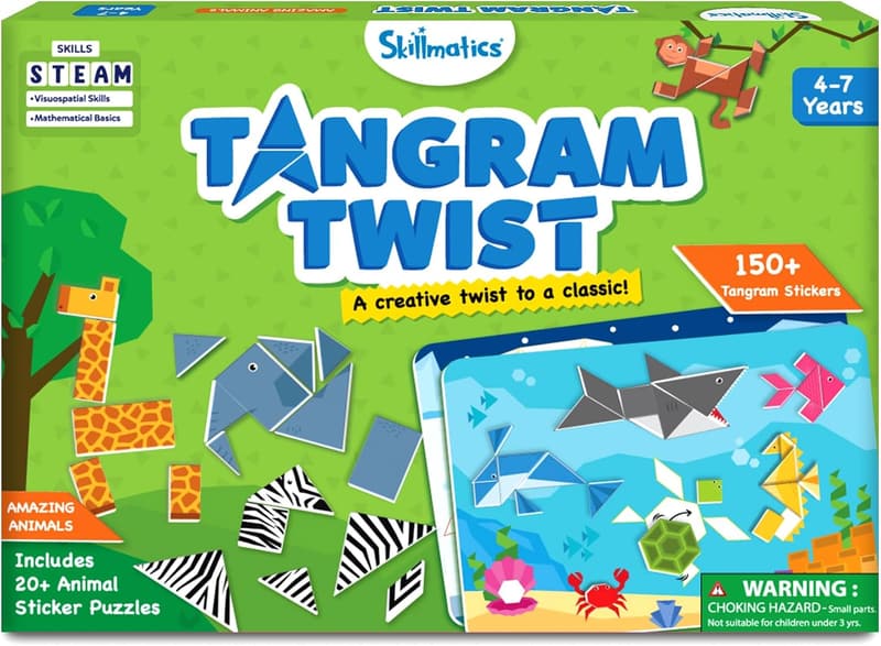 Educational Tangram Sticker Puzzles for Kids Ages 4-7