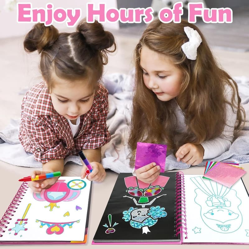 Creative Foil Art Activity Kit for Girls - Birthday Gift for Ages 4-9