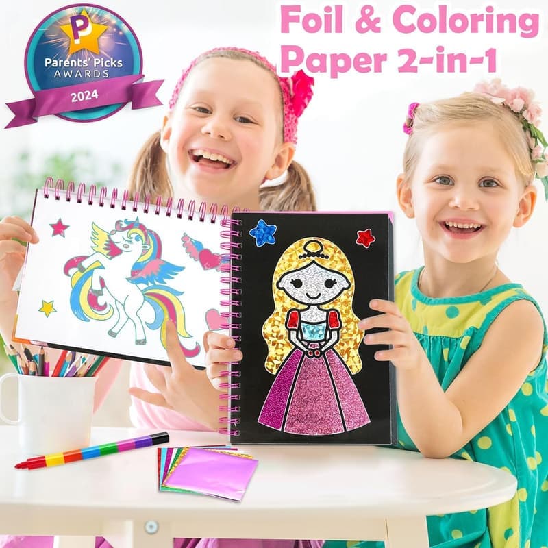 Creative Foil Art Activity Kit for Girls - Birthday Gift for Ages 4-9