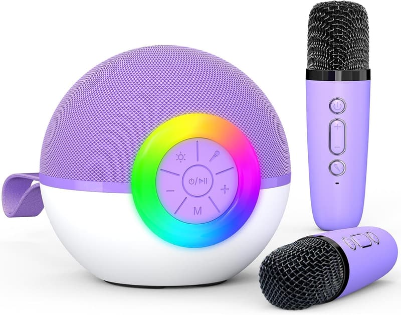 Bluetooth Karaoke Microphone with 2 Wireless Mics - Kids' Gift
