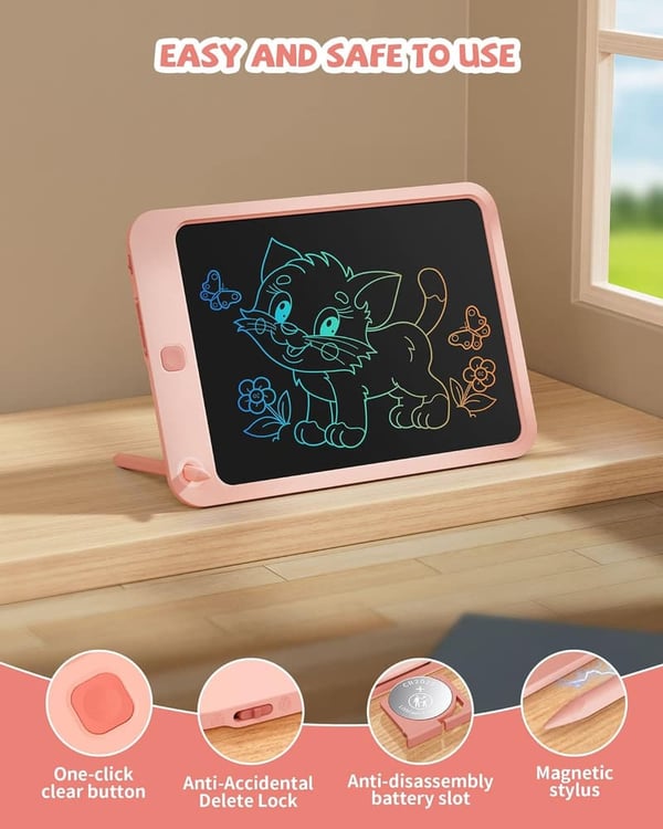 Colorful 10-Inch LCD Writing Tablet for Kids Age 3-12