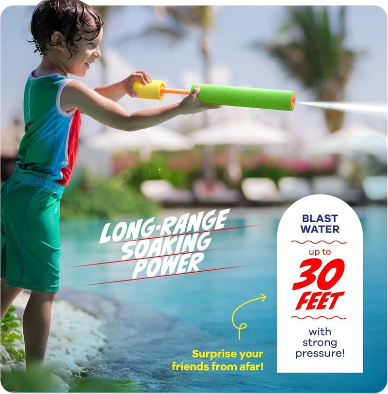 Kids' Water Gun Blaster Set - Summer Outdoor Pool Toys (3 Pk)