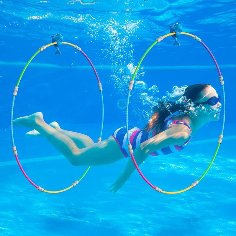 Kids' Swim Thru Rings - Diving Practice Pool Toys Ages 4-12