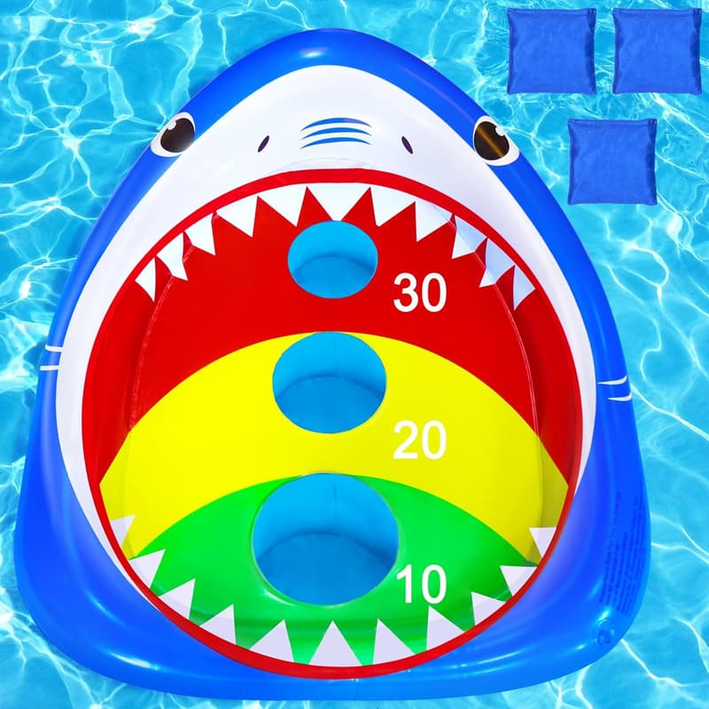 Inflatable Shark Cornhole Board - Fun Pool Game for Kids