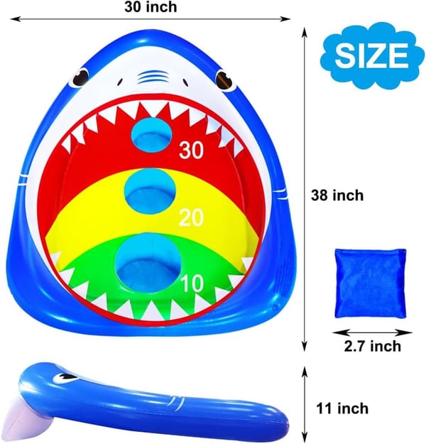 Inflatable Shark Cornhole Board - Fun Pool Game for Kids