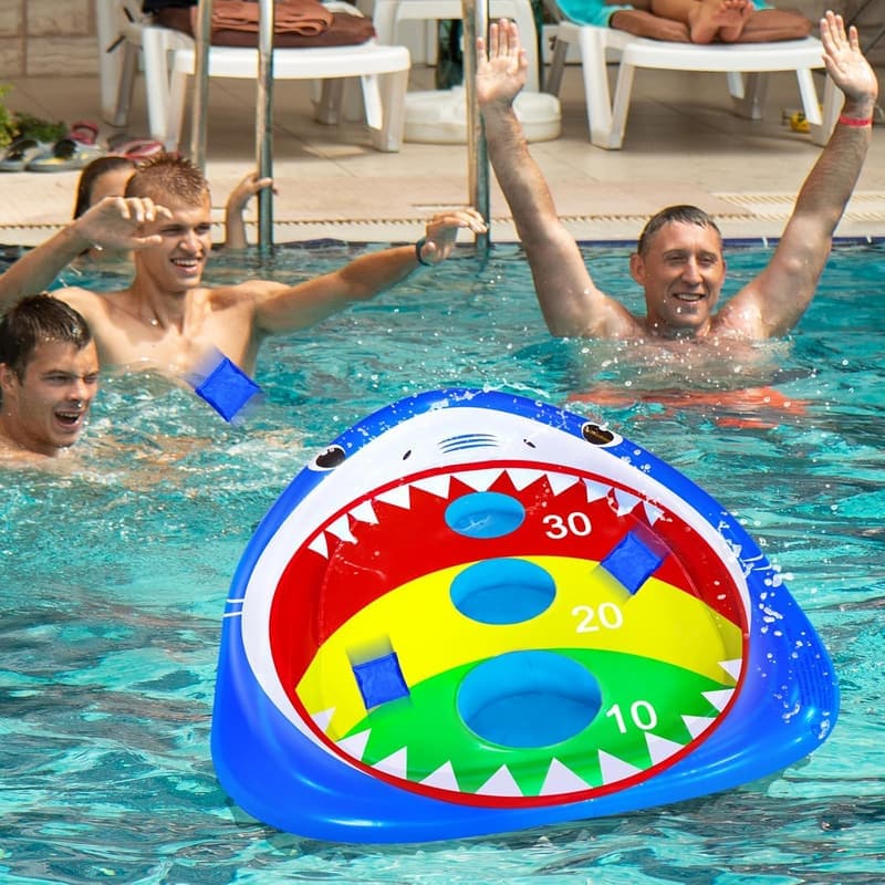 Inflatable Shark Cornhole Board - Fun Pool Game for Kids