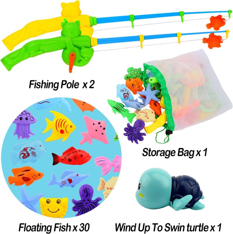 Magnetic Fishing Game Toy for Toddlers - Bath & Outdoor Fun