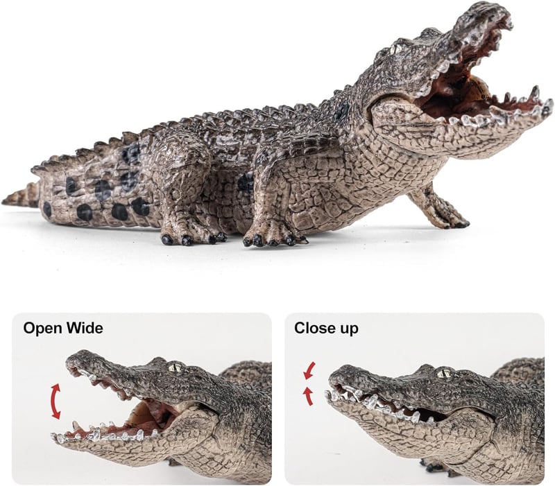 Safari Crocodile Animal Toy Set - 4 Plastic Figures for Kids