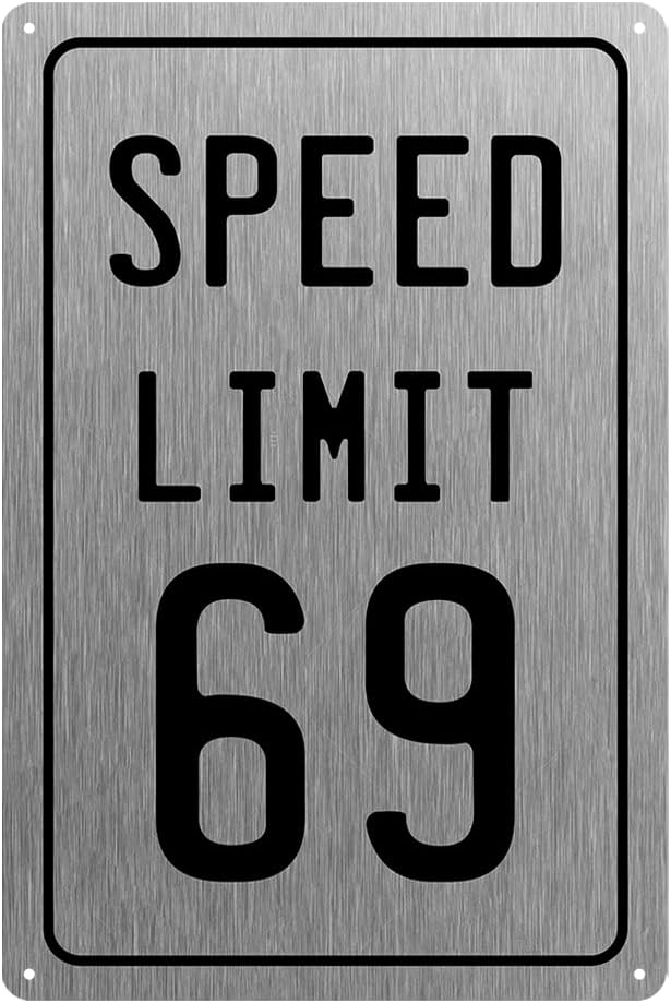 Funny Street Sign Poster for Men's Bedroom Decor - 8x12 Inch