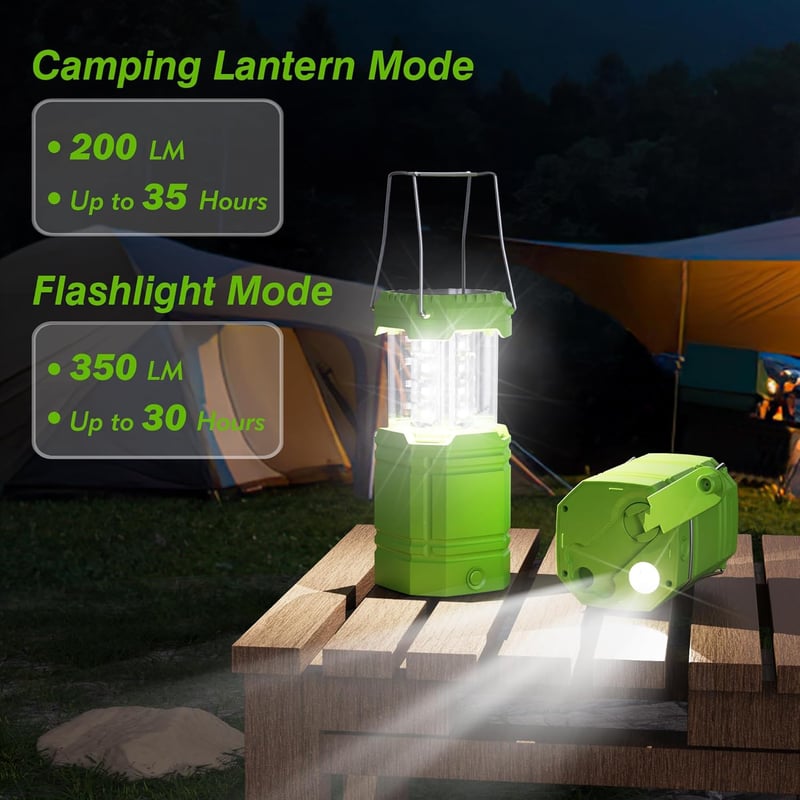 Portable Solar Camping Lantern with 3000mAh Battery, LED Light