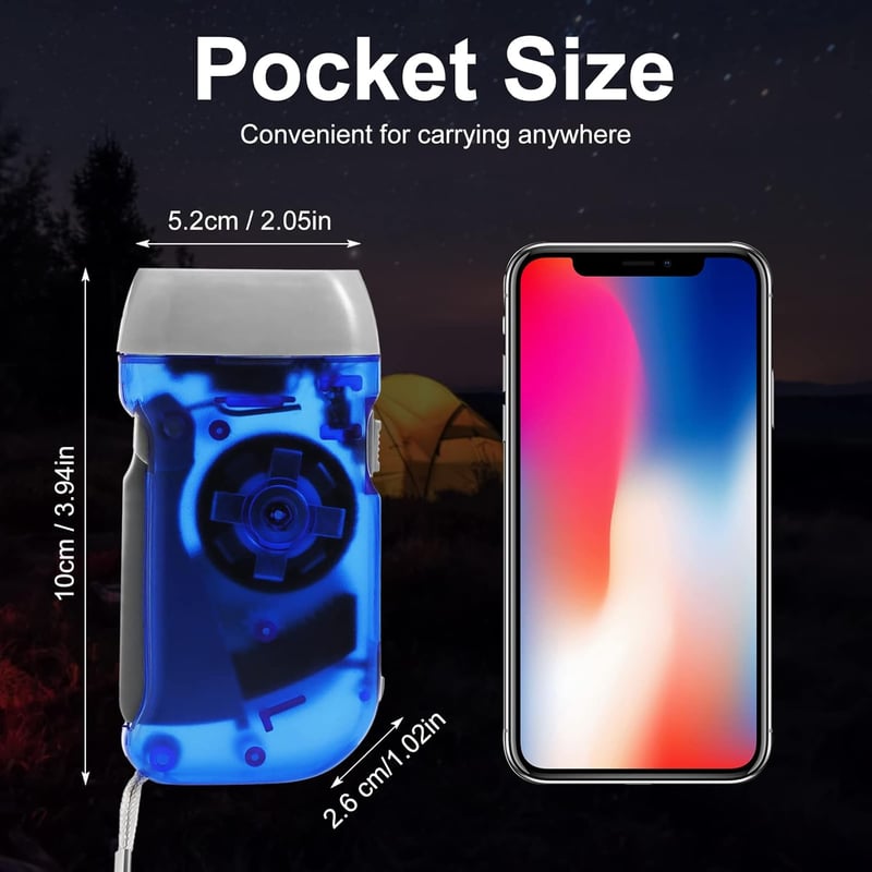 Manual Crank Flashlight with 3 LEDs – Power Outage & Camping Gift