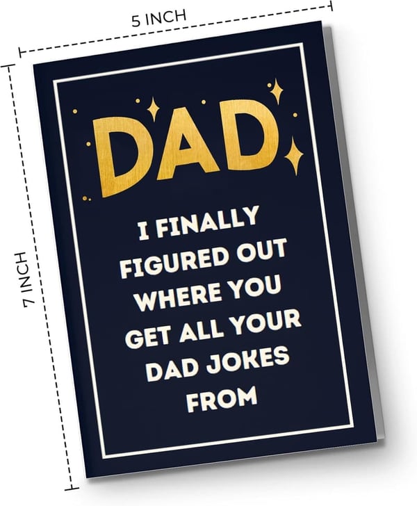 Funny Father's Day Card with Cheesy Joke and Envelope