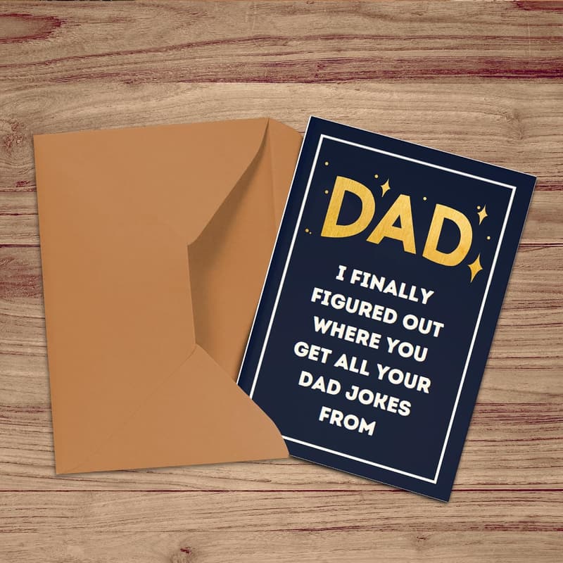 Funny Father's Day Card with Cheesy Joke and Envelope
