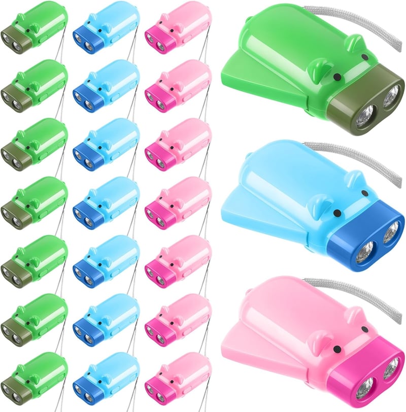 Hand Crank Flashlights (24 Pack) - Battery-Free Emergency Lights
