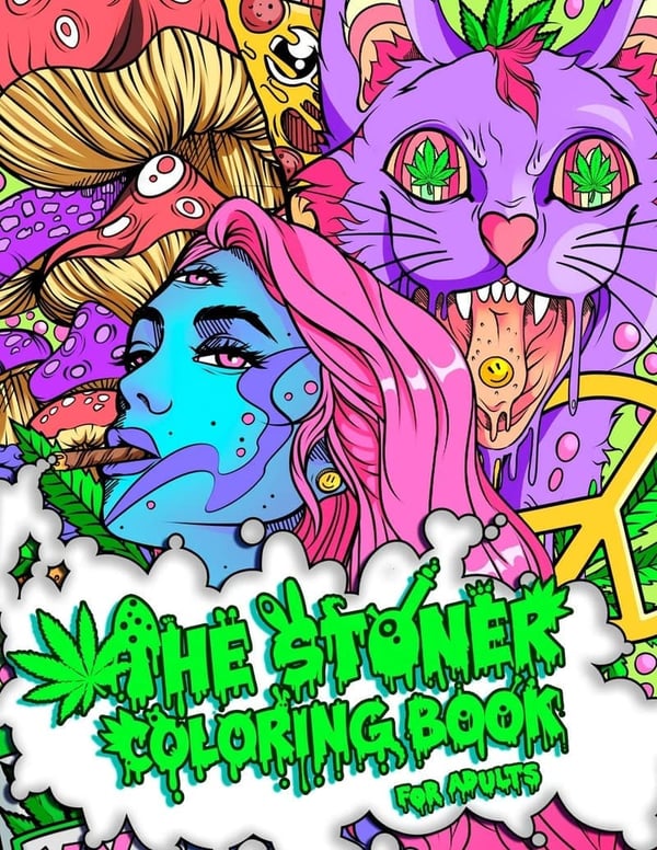 Psychedelic Adult Coloring Book with Cannabis-Inspired Art