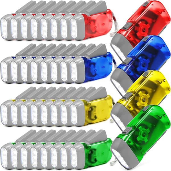 Self-Powered Wind-Up Flashlights - 36 Pcs for Camping & Emergencies