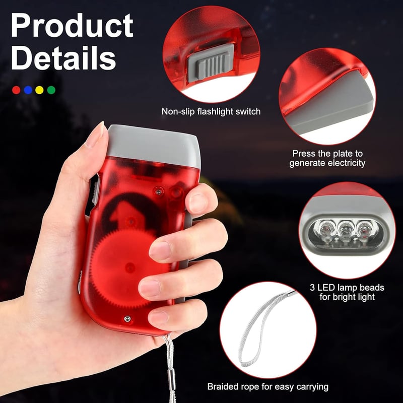 Self-Powered Wind-Up Flashlights - 36 Pcs for Camping & Emergencies
